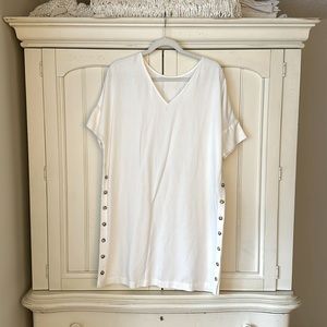 Vetta Capsule White Tencel and Linen Relaxed Tunic